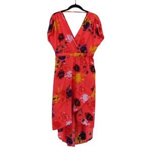 Angie Floral Faux Wrap Dress Womens M‎ Feminine Romantic Siren Boho Bloomcore